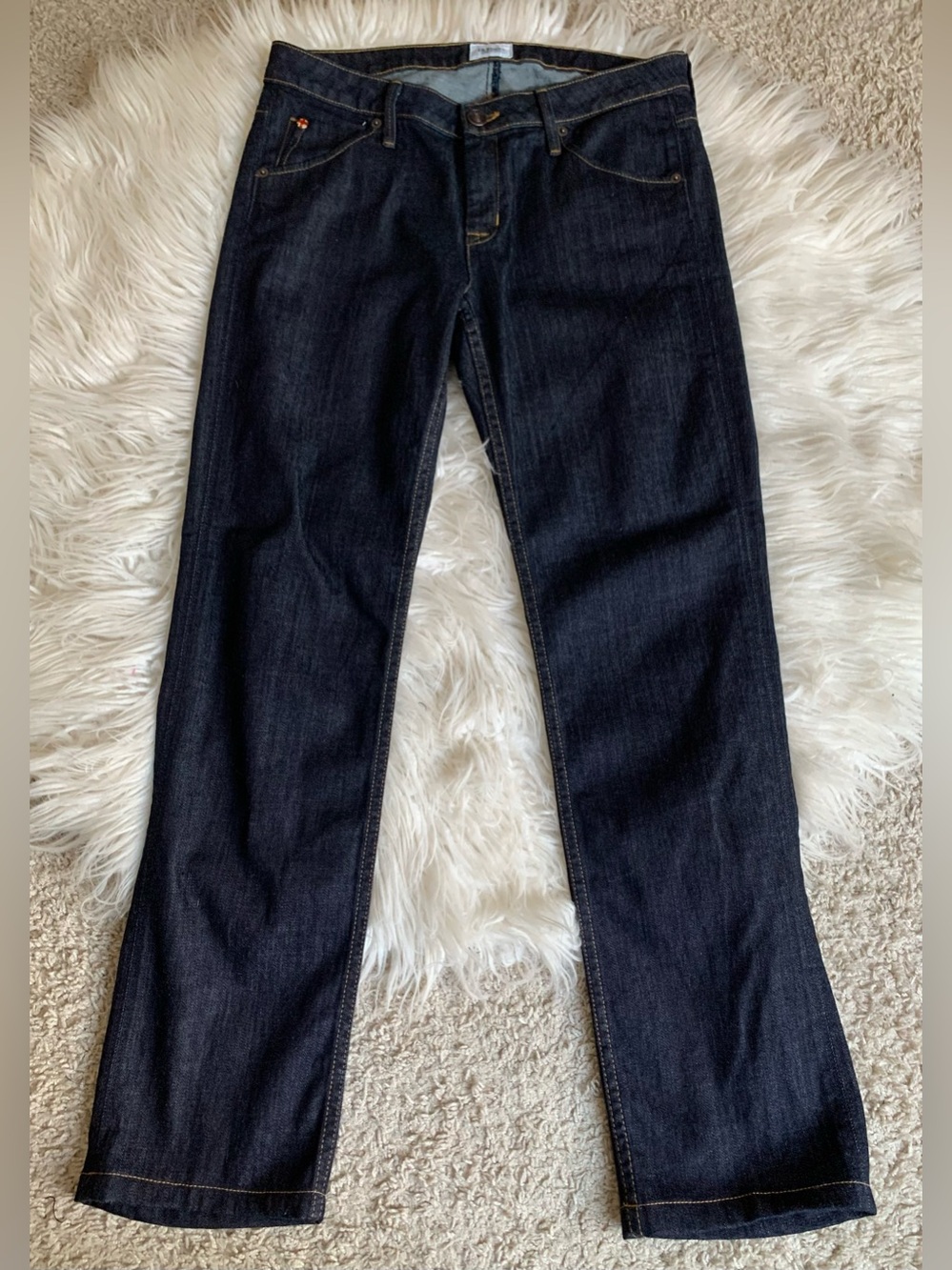 Hudson Jeans Carly Mid Rise Straight Jeans Blue Size 28